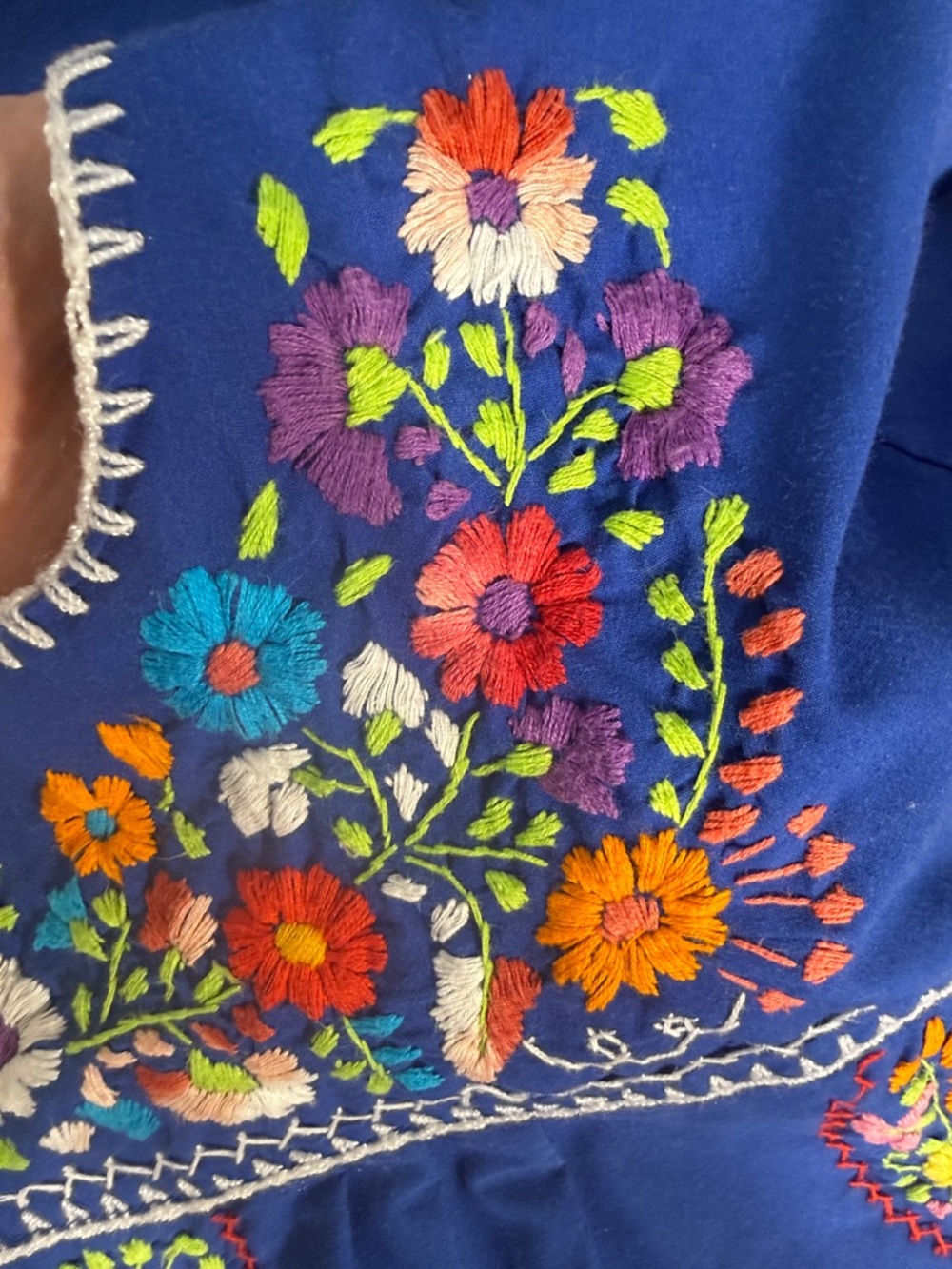 Vintage Women's Floral Embroidered Midi Dress Hippie Boho Style Festival Small - Picture 10 of 15